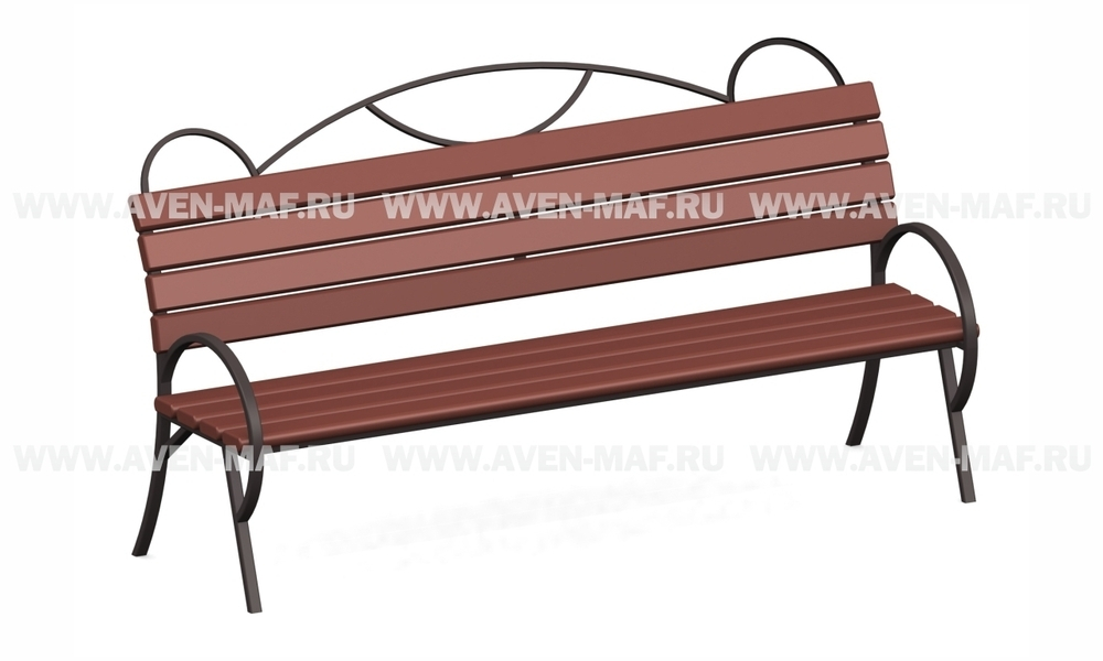 Скамейка на металлическом каркасе