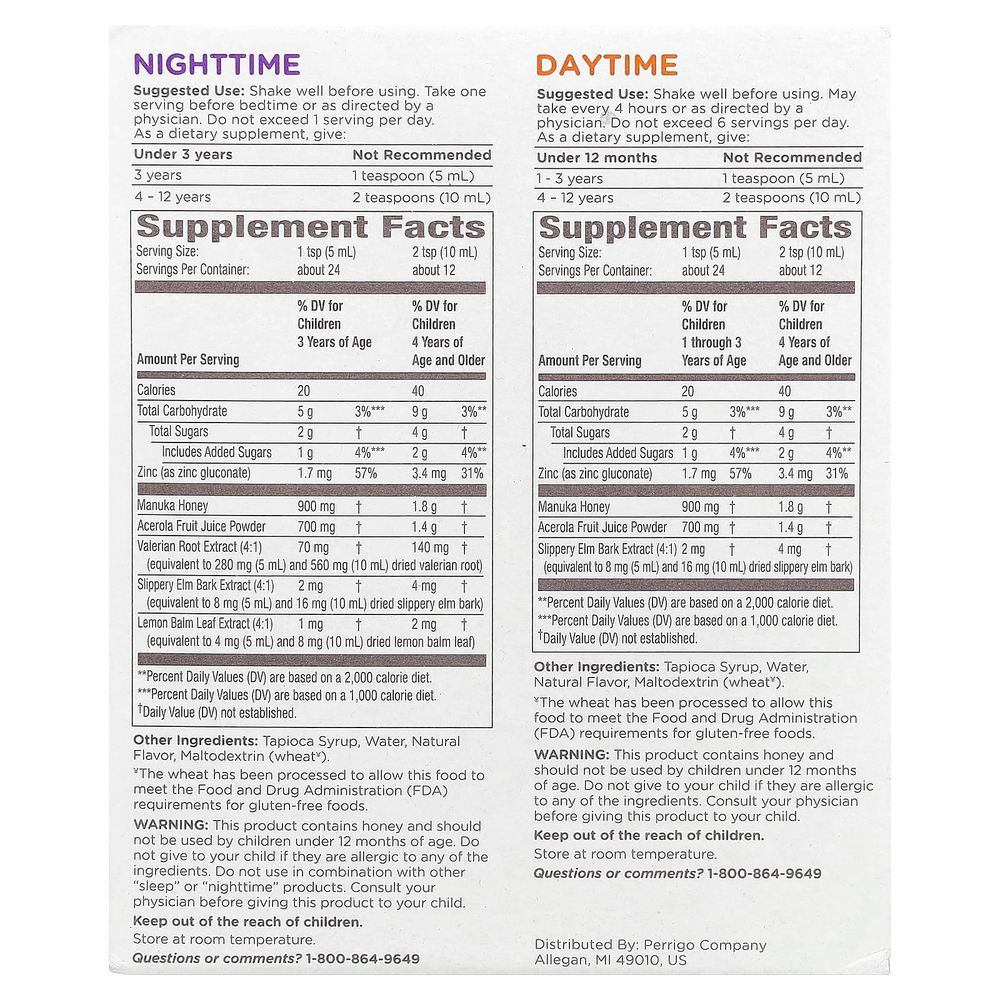 Burt's Bees, Kids, Сироп от кашля днем / ночью и поддержка иммунитета, комбинированная упаковка, натуральный виноград, 2 упаковки, 4 жидких унции (118 мл) каждая