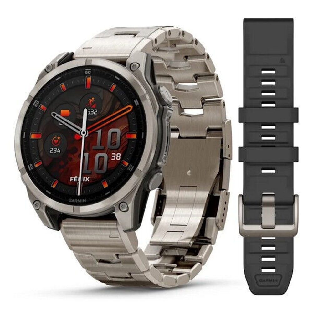 Умные часы Garmin FENIX 8 47 мм Amoled Sapphire Titanium Band+Grapphite Silicone Band