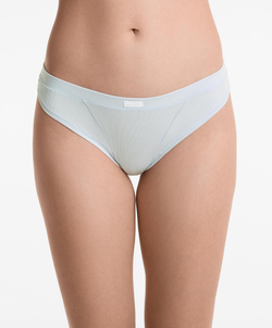 OYSHO Набор из 3 пар трусов-стрингов в рубчик, голубой