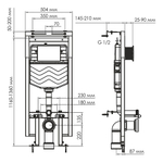Инсталляция для унитаза WasserKraft Dinkel 58TLT.010.ME.MG02 с кнопкой матовое золото