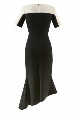 Трикотажное платье с коротким рукавом черное 25-01-20 SS