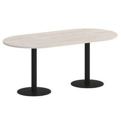 Onix Direct Стол овальный O.SPRG-3 Денвер Светлый/Металл Черный 1800*900*750