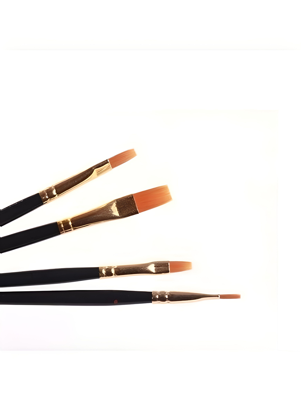 Набор плоских кистей для рисования Faber-Castell из синтетического ворса, 4 штуки