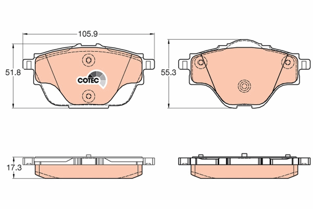 TRW - GDB2034-TRW - Brake Pad Set, disc brake
