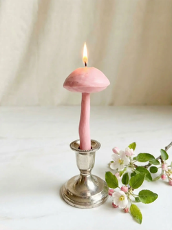 Свеча "Гриб Подберёзовик" нежно-розового цвета