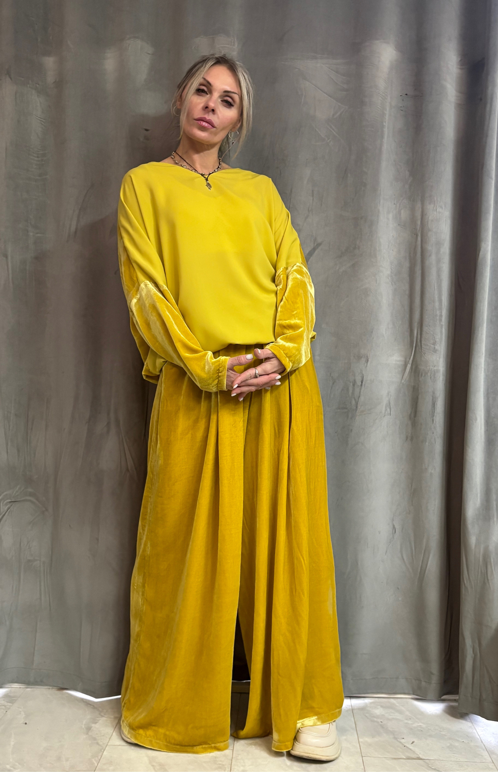 Палаццо /бархат /50% шелк /50% хб