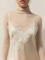 Топ с кружевом из шелка Mulberry