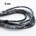 Гематит (имитация), размер около 1,8 мм, цена за нить 210 шт (около 39 см)