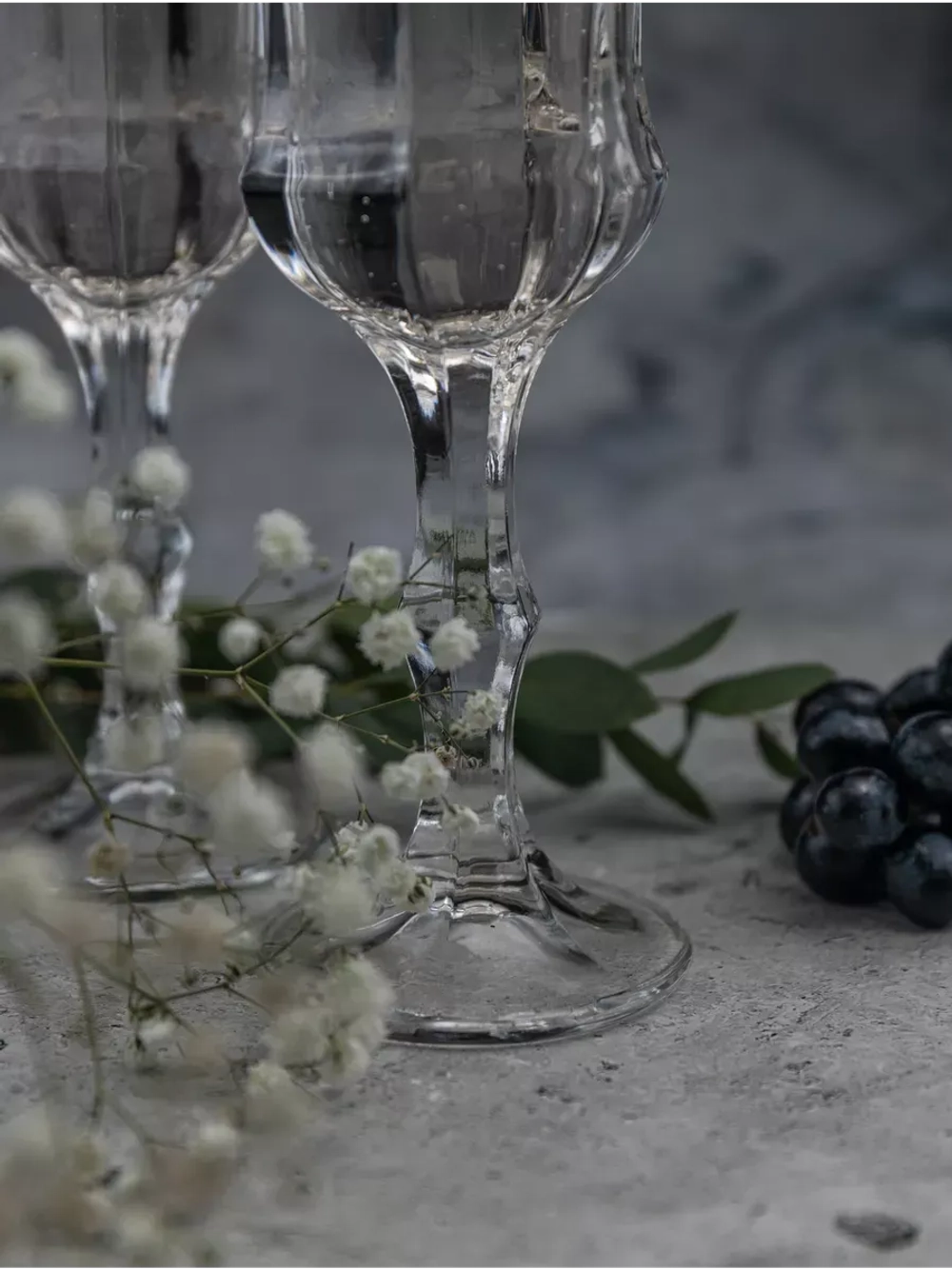 Набор бокалов для шампанского, 160 мл. 6 шт, с золотом