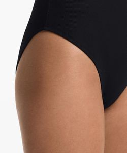 OYSHO Купальник с V-образным вырезом из ткани пике, черный