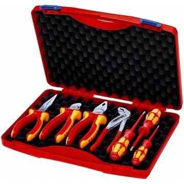 Чемодан пластиковый с инструментом для электромонтажа 7 предметов KNIPEX 00 21 15 KN-002115
