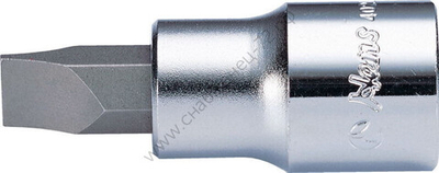 Торцевая головка короткая с отверткой 1/4" SL 4 мм, 2021M04, Hans