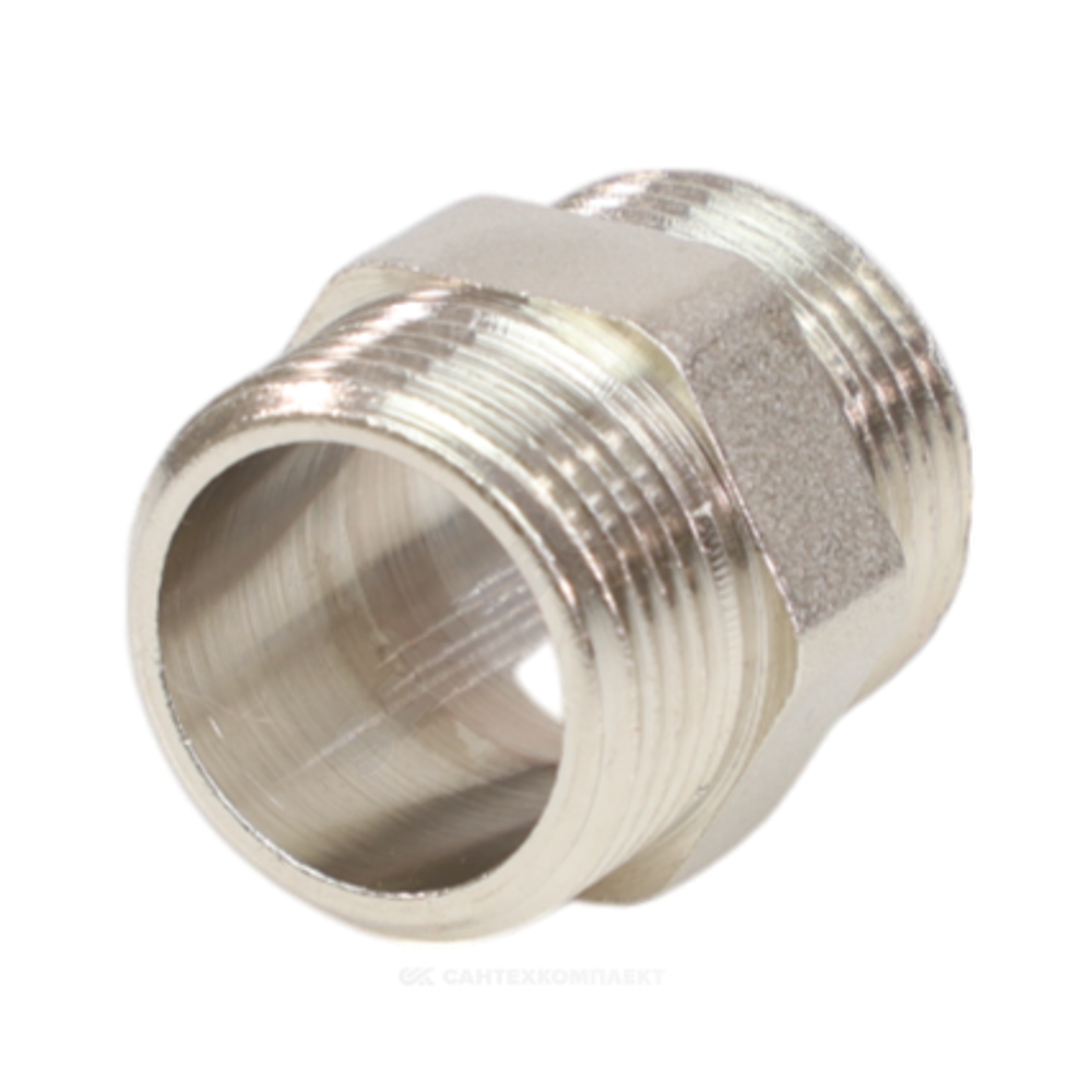Ниппель латунь никель Ду 40 (1 1/2") НР VALFEX VF.582.N.112