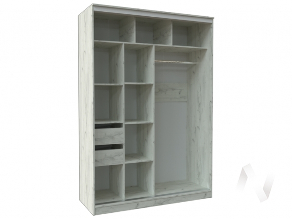 Корпус шкаф-купе ПШ-2.9 1500 (дуб крафт белый)