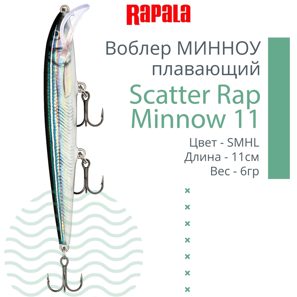 Воблер Scatter Rap Minnow 11, 11см, 6гр, цвет GOL, плавающий