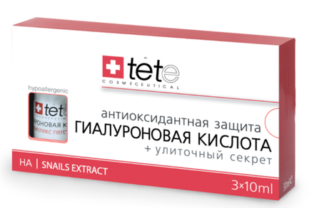 Гиалуроновая кислота + Улиточный секрет/ TETe Hyaluronic Acid + Snail Extract 3*10 ml