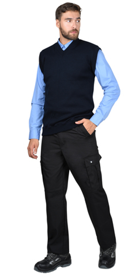 Жилет трикотажный тёмно-синий