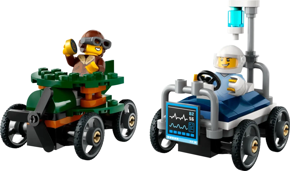 Конструктор LEGO City 60459 Самолет против Больничная Кровать Гоночный Автомобиль