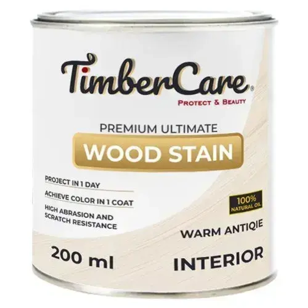 Масло для дерева и мебели TimberCare Wood Stain, быстросохнущие для внутренних работ, Античный белый / Warm Antique, 0.2 л