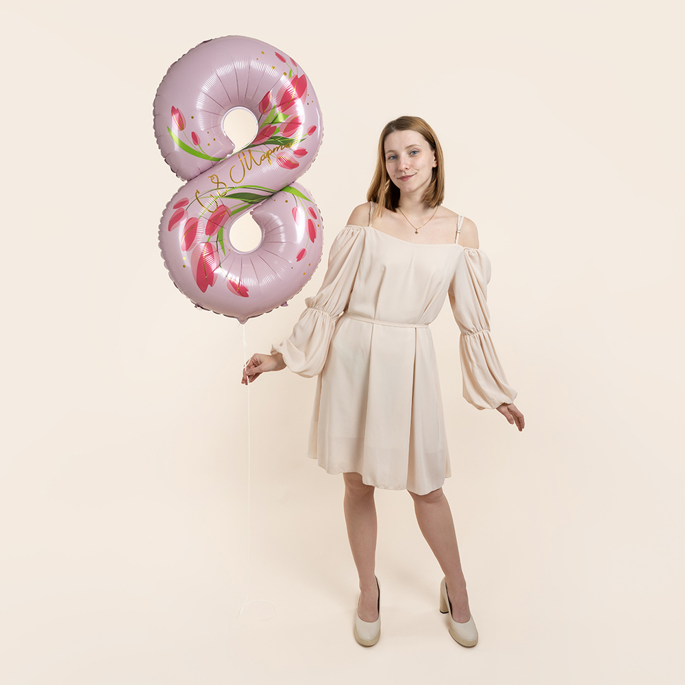 Цифра 8 Марта, Тюльпаны 34" К