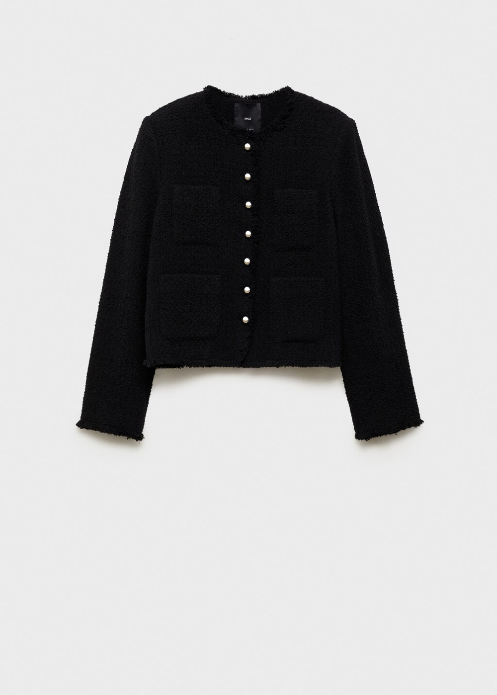 Куртка из твида с пуговицами-стразами