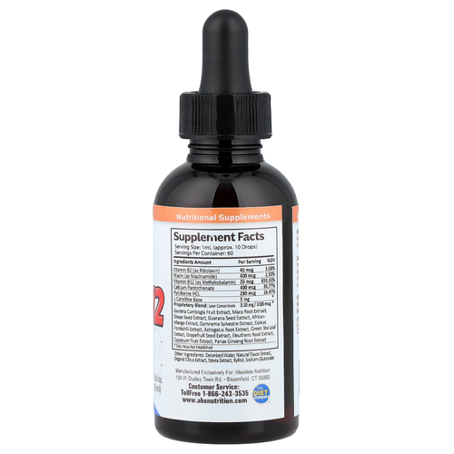 Absolute Nutrition, Африканское манго, капли B12, 60 мл (2 жидк. унц.)