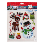 Наклейка новогодняя 21*27 см, 12 видов микс , пакет