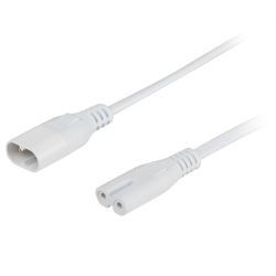 Кабель соединительный для линейного светильника ЭРА C7-С8-0,5 2-pin 0.55 м коннекторы IEC C7-IEC C8 | Аксессуары для фито светильников