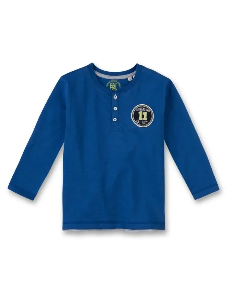 Синий лонгслив на пуговицах Eat Ants by Sanetta