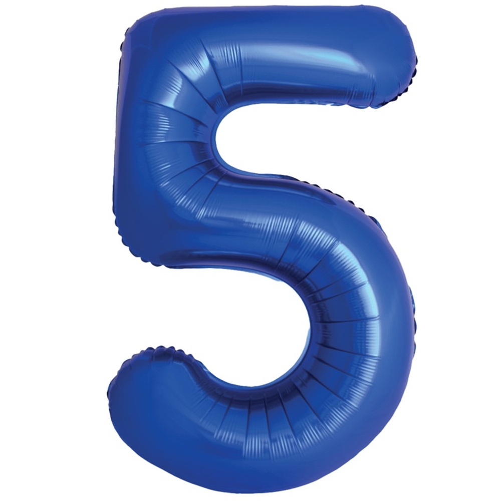 Шар фольгированный Цифра 5 101 см (Синий)