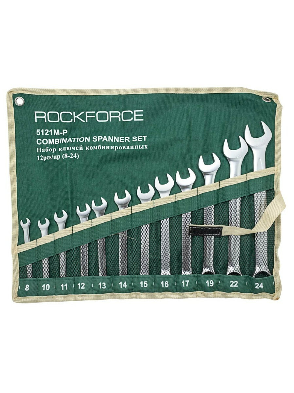 Набор ключей комбинированных 12пр.(8,10-17,19,22,24мм),на полотне RockForce##Rock FORCE RF-5121P