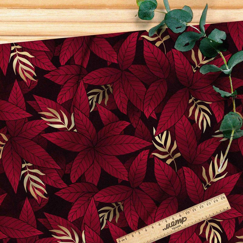 Ткань бифлекс осенние листья