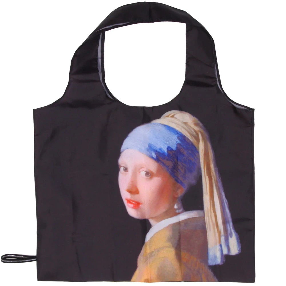 Сумка - шоппер в чехле с замком водонепроницаемая «ИДЕЯДОМА», принт девушка с жемчужной сережкой, 46*55см