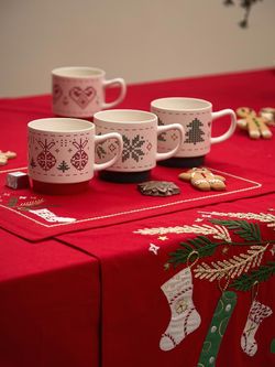 Набор из четырех кружек Knitted tale из коллекции New Year Essential, 380 мл