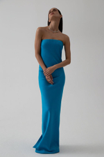 Платье макси корсетное из сатина