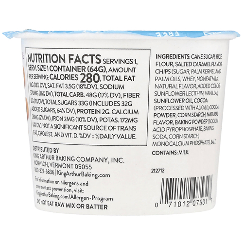 King Arthur Baking Company, Шоколадный торт с соленой карамелью, без глютена, 64 г (2,25 унции)