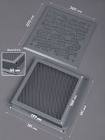 Решетка вентиляционная для камина 200х200 Серый