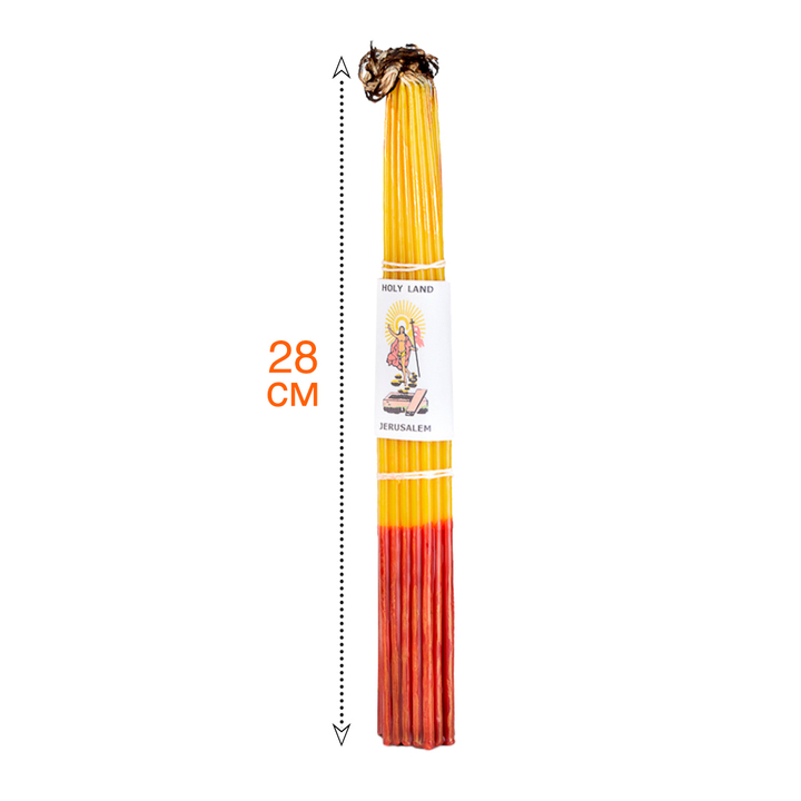 Набор: Свечи Иерусалимские желтые обожженные тонкие, 28 см, 33 шт