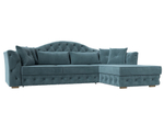 Диван угловой Артис правый угол, Бирюзовый, Велюр, 121583