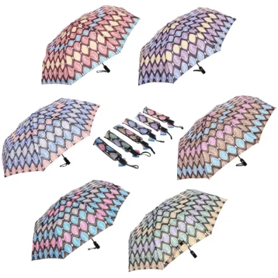 Зонт женский полуавтомат «Ultramarine- Маниока», микс 6 цветов, 8 спиц, d-100см, длина в слож. виде 28см, голубые цветы