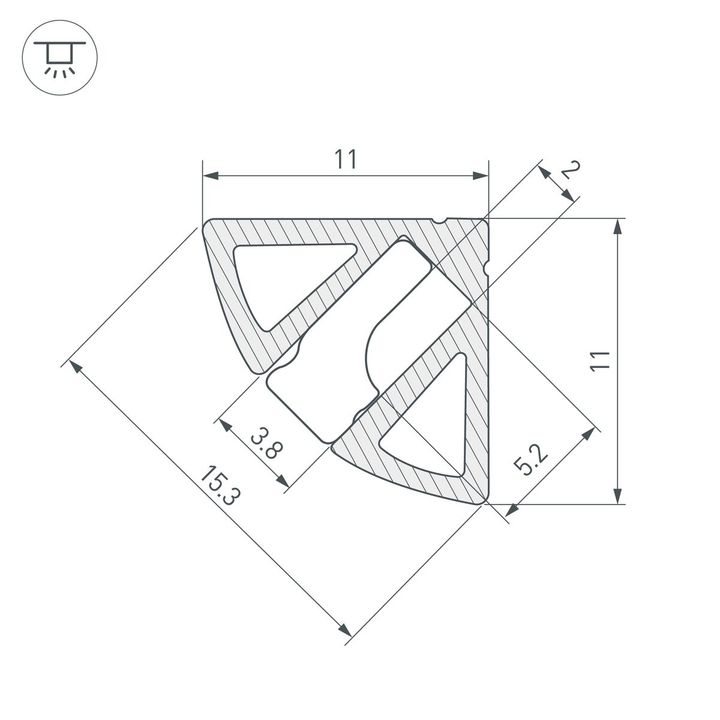 Профиль Arlight SL-Kant-H11-2000 Anod Olive Grey 038197