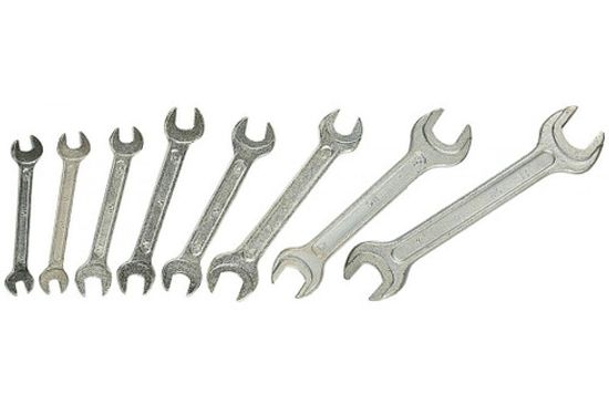Набор Ключи МЕХАНИК рожковые, оцинкованные, 6-17мм, 8шт