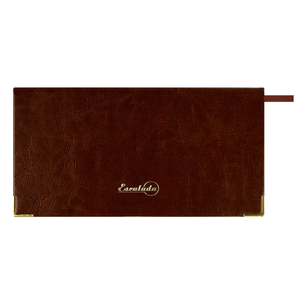 Еженедельник датированный 2026 ESCALADA, 170х88 мм, 64 л., арт. 70385/ 40 САРИФ КОРИЧНЕВЫЙ (кожзам: интегральный переплёт, материал обложки: искусственная кожа "Сариф"; декор: металлические уголки, тиснение фольгой; способ крепления блока: ниткошвейн