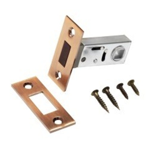 Защелка АЛЛЮР АРТ L50-8М АС стар.медь, магнитная торц.планка 25мм б/ручек / 11579