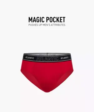 Мужские трусы слипы спорт Atlantic Magic Pocket MP-1569, красные