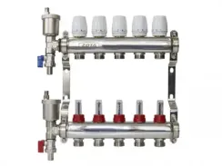 Коллектор ZOTA 12 расходомеры воздухоотводчик сливной клапан нержавеющая сталь 36658