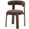 Стул Granite на 4 ножках из коричневого шенилла и массива ясеня в отделке орех