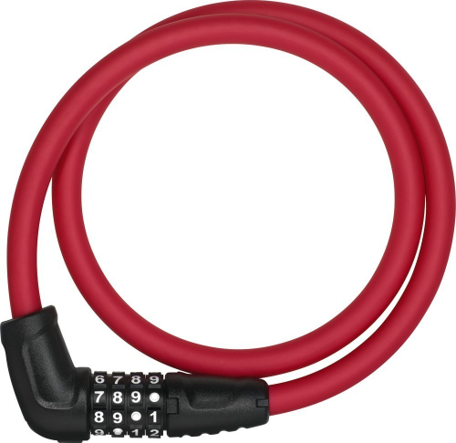 Замок ABUS вело трос 12 мм кодовый разр Numerino 5412C 850 мм класс защиты 3/15 300гр красный