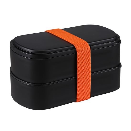 Ланч-бокс с приборами food time, 1 л, черный